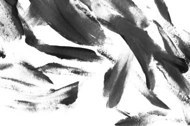 Soyut mürekkep arkaplanı. Mermer tarzı. Beyaz kağıda siyah boya dokusu. Ağ ve oyun tasarımı için duvar kağıdı. Grunge çamur sanatı. Kalem suyunun makro resmi. Koyu Smear