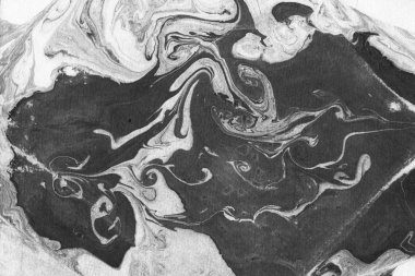 Soyut siyah mürekkep lekesi. Suluboya kağıdına Çin mürekkep arkaplanı. 