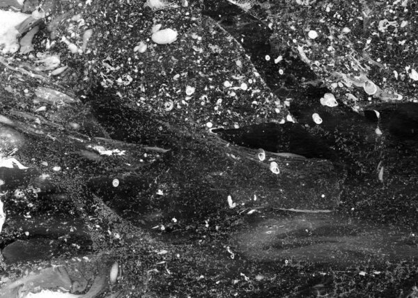 Abstract ink background. Marble style. Black paint stroke texture on white paper. Wallpaper for web and game design. Grunge mud art. Macro image of pen juice. Dark Smear