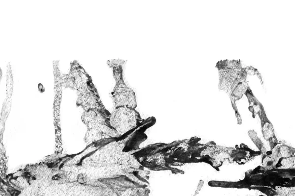 アブストラクトインク背景 大理石のスタイル 黒と白のペイントストロークの質感 ウェブとゲームのデザインのための壁紙 グランジドライウォール泥アート スパッキングペーストのマクロ画像 塗装用石膏のダークスミア — ストック写真