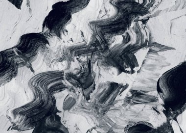 Soyut mürekkep arkaplanı. Mermer tarzı. Siyah ve beyaz boya dokusu. Ağ ve oyun tasarımı için duvar kağıdı. Grunge çamur sanatı. Makro alçı macunu görüntüsü. Boyalı alçının kara lekesi.