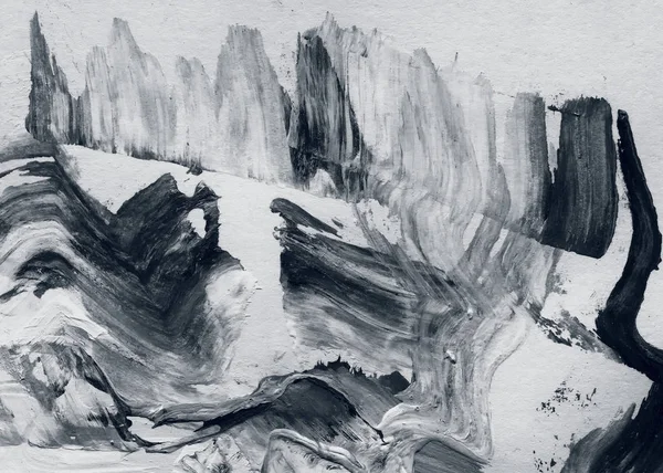 Soyut mürekkep arkaplanı. Mermer tarzı. Siyah ve beyaz boya dokusu. Ağ ve oyun tasarımı için duvar kağıdı. Grunge çamur sanatı. Makro alçı macunu görüntüsü. Boyalı alçının kara lekesi.