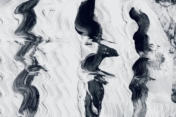 Soyut mürekkep arkaplanı. Mermer tarzı. Siyah ve beyaz boya dokusu. Ağ ve oyun tasarımı için duvar kağıdı. Grunge çamur sanatı. Makro alçı macunu görüntüsü. Boyalı alçının kara lekesi.