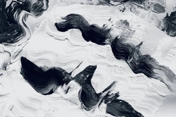 Abstracte Inkt Achtergrond Marmeren Stijl Zwarte Witte Verf Streep Textuur — Stockfoto