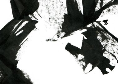 Soyut mürekkep arkaplanı. Mermer tarzı. Beyaz kağıda siyah boya dokusu. Ağ ve oyun tasarımı için duvar kağıdı. Grunge çamur sanatı. Kalem suyunun makro resmi. Koyu Smear