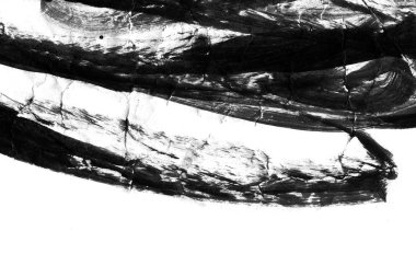 Soyut mürekkep arkaplanı. Mermer tarzı. Beyaz kağıda siyah boya dokusu. Ağ ve oyun tasarımı için duvar kağıdı. Grunge çamur sanatı. Kalem suyunun makro resmi. Koyu Smear