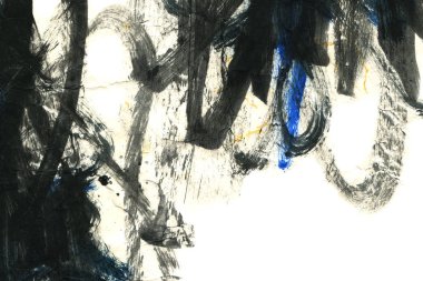 Soyut mürekkep arkaplanı. Mermer tarzı. Beyaz kağıda siyah boya dokusu. Ağ ve oyun tasarımı için duvar kağıdı. Grunge çamur sanatı. Kalem suyunun makro resmi. Koyu Smear