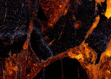 Soyut mürekkep arkaplanı. Mermer tarzı. Beyaz kağıda siyah boya dokusu. Ağ ve oyun tasarımı için duvar kağıdı. Grunge çamur sanatı. Kalem suyunun makro resmi. Koyu Smear