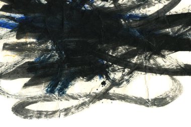 Soyut mürekkep arkaplanı. Mermer tarzı. Beyaz kağıda siyah boya dokusu. Ağ ve oyun tasarımı için duvar kağıdı. Grunge çamur sanatı. Kalem suyunun makro resmi. Koyu Smear