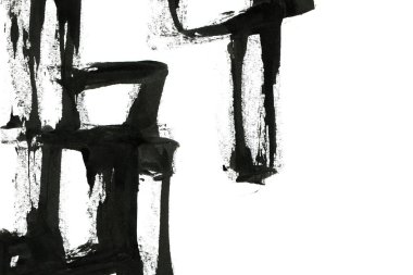 Soyut mürekkep arkaplanı. Mermer tarzı. Beyaz kağıda siyah boya dokusu. Ağ ve oyun tasarımı için duvar kağıdı. Grunge çamur sanatı. Kalem suyunun makro resmi. Koyu Smear