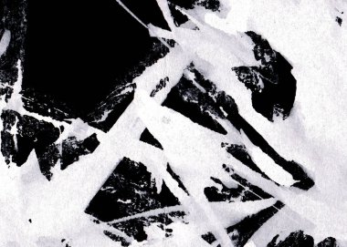 Soyut mürekkep arkaplanı. Mermer tarzı. Beyaz kağıda siyah boya dokusu. Ağ ve oyun tasarımı için duvar kağıdı. Grunge çamur sanatı. Kalem suyunun makro resmi. Koyu Smear