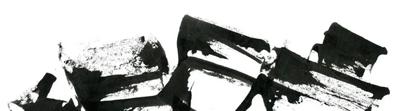 Fond Encre Abstrait Style Marbre Texture Noire Sur Papier Blanc — Photo