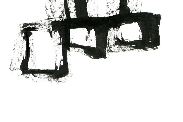 Abstrakt Bläck Bakgrund Marmorstil Svart Färg Stroke Struktur Vitt Papper — Stockfoto