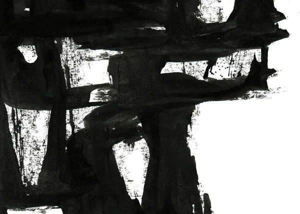 Fondo Tinta Abstracta Estilo Mármol Textura Trazo Pintura Negra Sobre — Foto de Stock