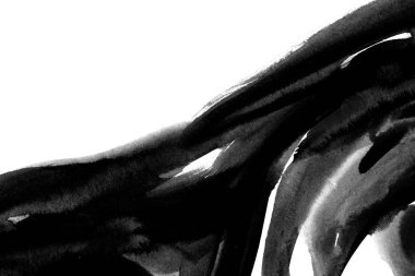 Mermer tarzında beyaz kağıda sıçrayan siyah stokes ile el boyalı suluboya arka plan.