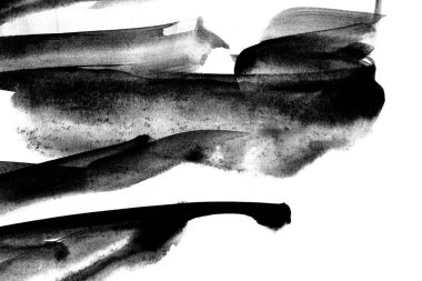 Mermer tarzında beyaz kağıda sıçrayan siyah stokes ile el boyalı suluboya arka plan.