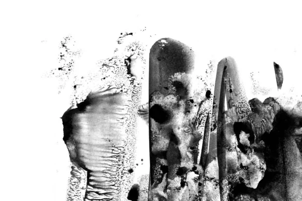 Vzor Abstrakce Akvarel Černou Barvou Tahy Textury Bílém Pozadí — Stock fotografie