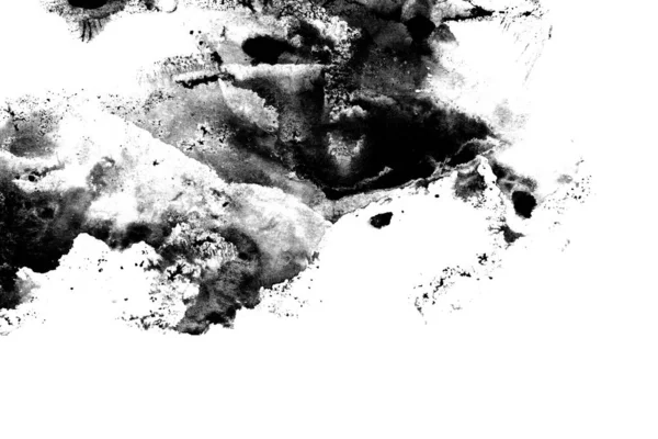 Abstrakcja Akwarela Wzór Czarną Farbą Pociągnięć Tekstury Rozmaz Białym Tle — Zdjęcie stockowe