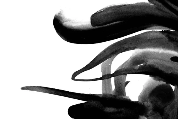Kézzel Festett Akvarell Háttér Fekete Stokes Fröccsenő Fehér Papír Márvány — Stock Fotó