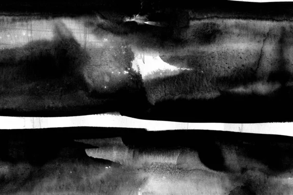 Handbemalter Aquarell Hintergrund Mit Schwarzen Düften Die Auf Weißem Papier — Stockfoto