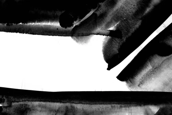 Handbemalter Aquarell Hintergrund Mit Schwarzen Düften Die Auf Weißem Papier — Stockfoto
