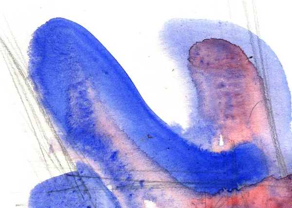 赤と青のペイントブラシストローク 抽象的な壁紙 — ストック写真