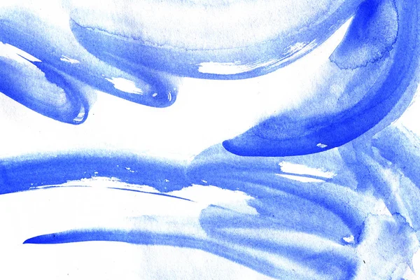 蓝色油漆画笔笔触 抽象壁纸 — 图库照片