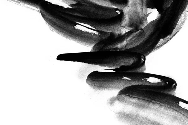 Μαύρες Πινελιές Από Πινέλο Μαύρης Μπογιάς Αφηρημένη Ταπετσαρία — Φωτογραφία Αρχείου