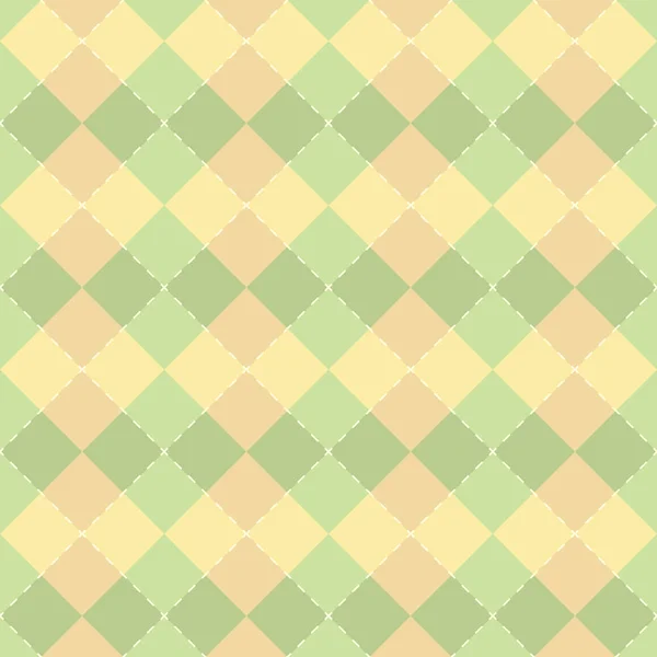 Pastel Argyle Pattern Yellow Green Colors Vector Background — Stock Vector