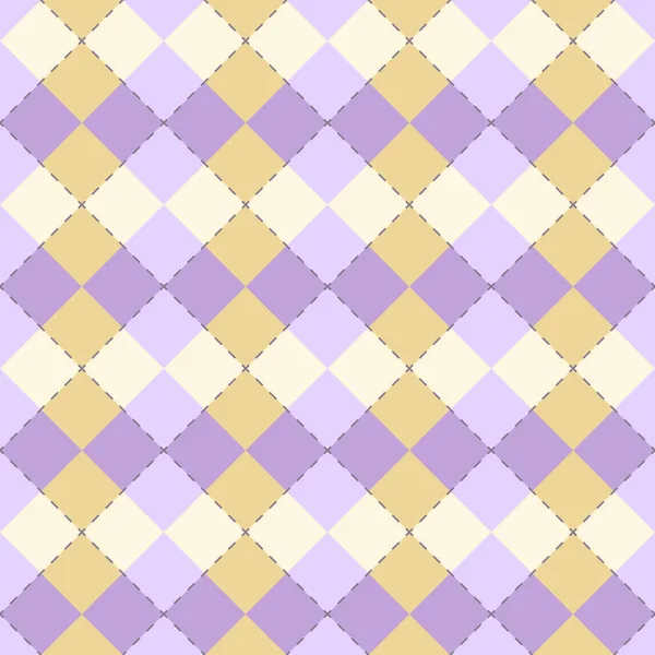 Patrón Argyle Pastel Con Colores Amarillo Violeta Fondo Vectorial — Vector de stock