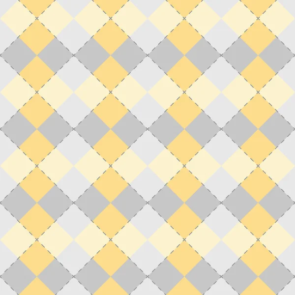 Pastel Argyle Patroon Met Gele Blauwe Kleuren Vector Achtergrond — Stockvector