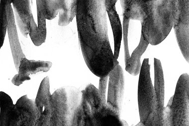 Beyaz arka plan üzerinde soyut siyah mürekkep darbeleri deseni.