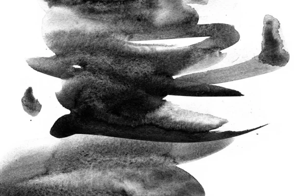 白い背景に抽象的な黒インクストロークパターン — ストック写真