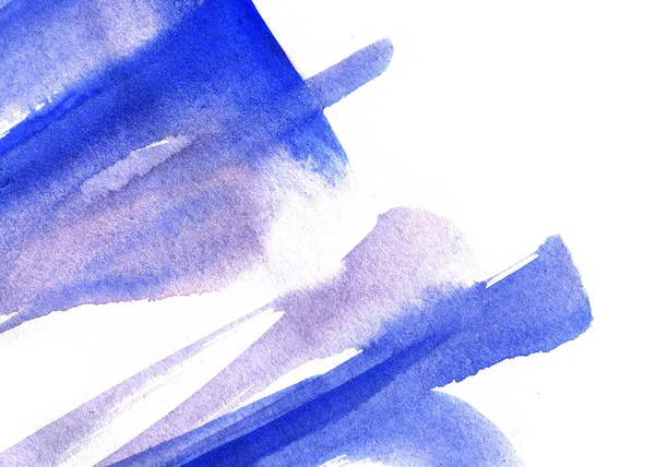 Abstrakte Blaue Tusche Streicht Muster Auf Weißem Hintergrund — Stockfoto