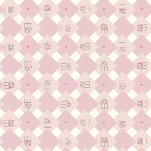 Abstracte Textuur Met Roze Rhombus Geschenken Vector Illustratie — Stockvector