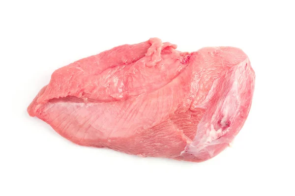 En stor bit färskt kött isolerad på en vit bakgrund. — Stockfoto