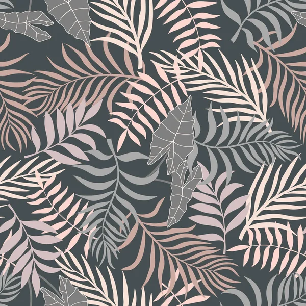 Palm ile tropikal arka plan bırakır. Sorunsuz çiçek desenli. Yaz vektör çizim