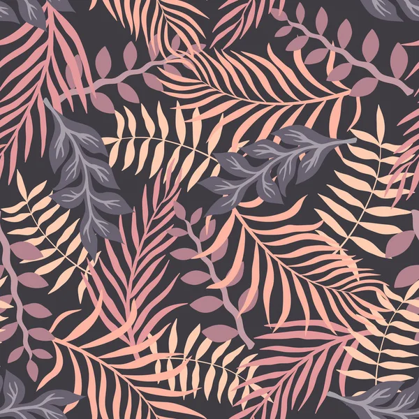 Palm ile tropikal arka plan bırakır. Sorunsuz çiçek desenli. Yaz vektör çizim