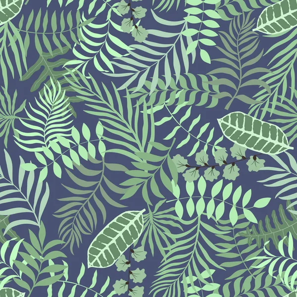 Palm ile tropikal arka plan bırakır. Sorunsuz çiçek desenli. Yaz vektör çizim