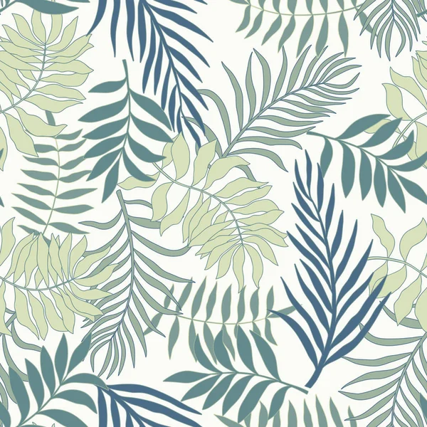 Palm ile tropikal arka plan bırakır. Sorunsuz çiçek desenli. Yaz vektör çizim