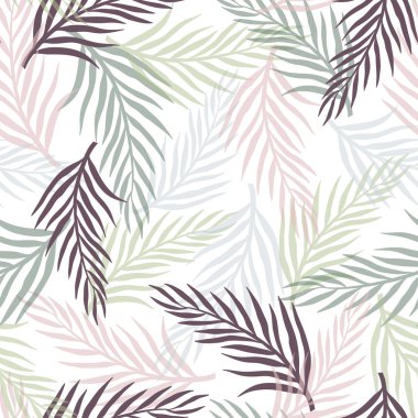Palm ile tropikal arka plan bırakır. Sorunsuz çiçek desenli. Yaz vektör çizim