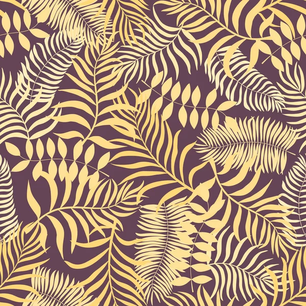 Fond Tropical Avec Des Feuilles Palmier Motif Floral Sans Couture — Image vectorielle