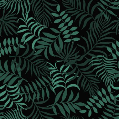Palm ile tropikal arka plan bırakır. Sorunsuz çiçek desenli. Yaz vektör çizim