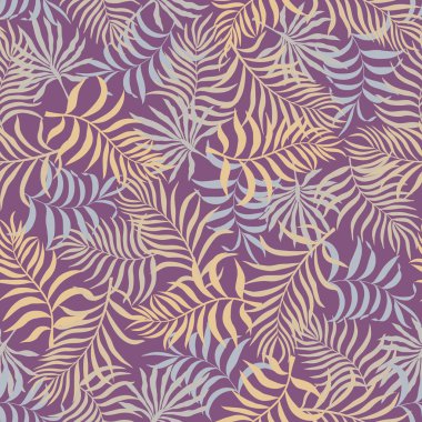 Palm ile tropikal arka plan bırakır. Sorunsuz çiçek desenli. Yaz vektör çizim