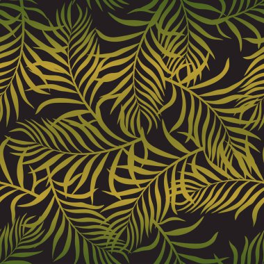 Palm ile tropikal arka plan bırakır. Sorunsuz çiçek desenli. Yaz vektör çizim