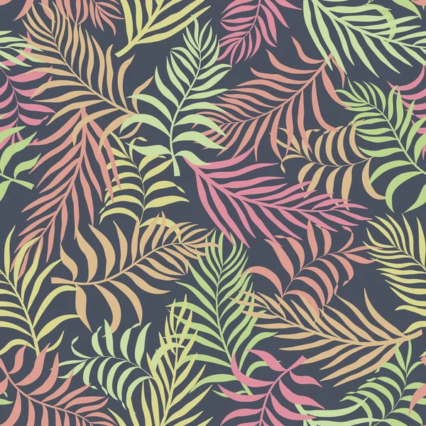 Fond Tropical Avec Des Feuilles Palmier Motif Floral Sans Couture — Image vectorielle