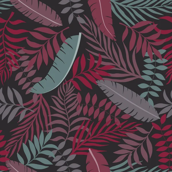 Palmiye yaprakları ve çiçekleri ile tropikal arka plan. 