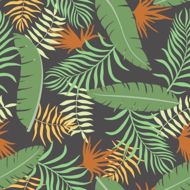 Palm ile tropikal arka plan bırakır. Sorunsuz yaz desen.