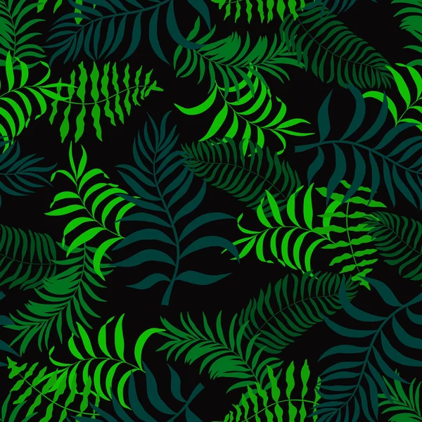 Tropischen Hintergrund mit Palmblättern. nahtloses Blumenmuster. — Stockvektor