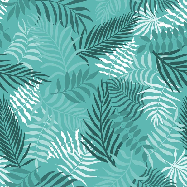 Tropical background with palm leaves. Seamless floral pattern. — Stock Vector